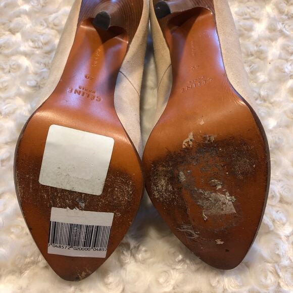 Celine Women’s Suede Semi Pointed Toe Pumps Nude Size 40 USA 9.5-… - Picture 7 of 8
